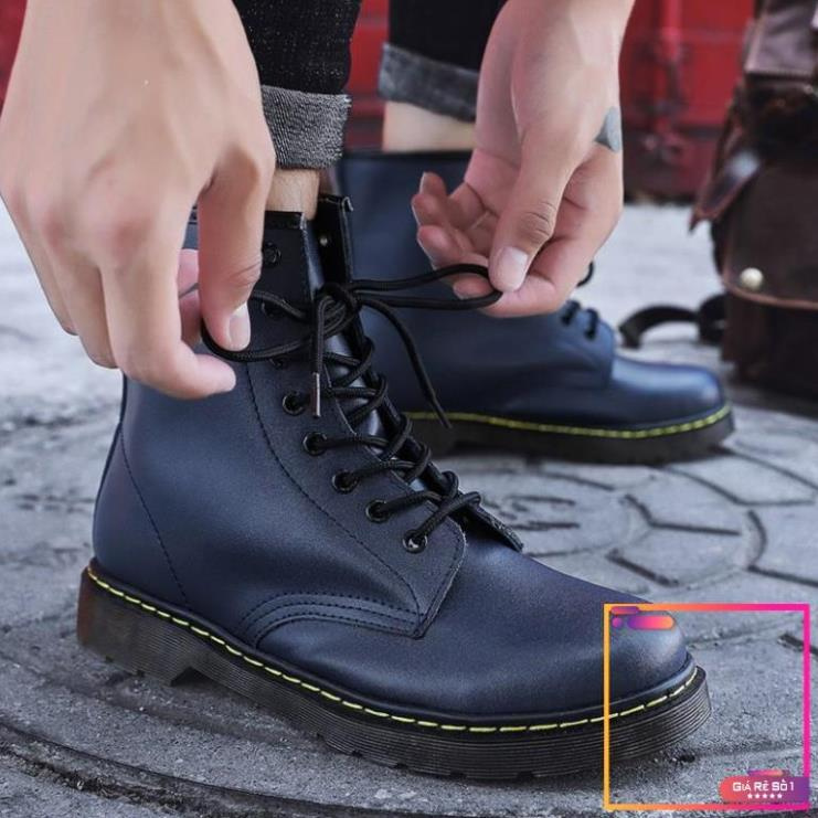 Giày bốt kiểu cao bồi Dr. Martens1460 màu trắng thời trang phong cách retro dành cho nam và nữ -po1