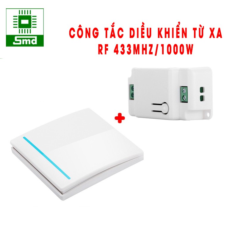 Bộ điều khiển thiết bị từ xa RF 433MHZ 1000W/220V và công tắc dán tường RF