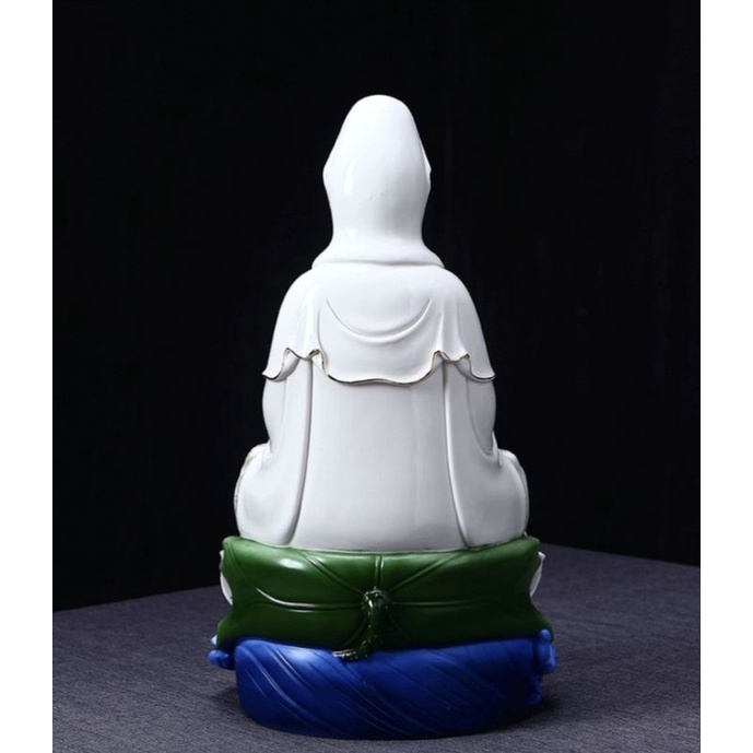 Tượng Phật Quan Âm Bồ Tát Bằng Gốm Cao 30cm