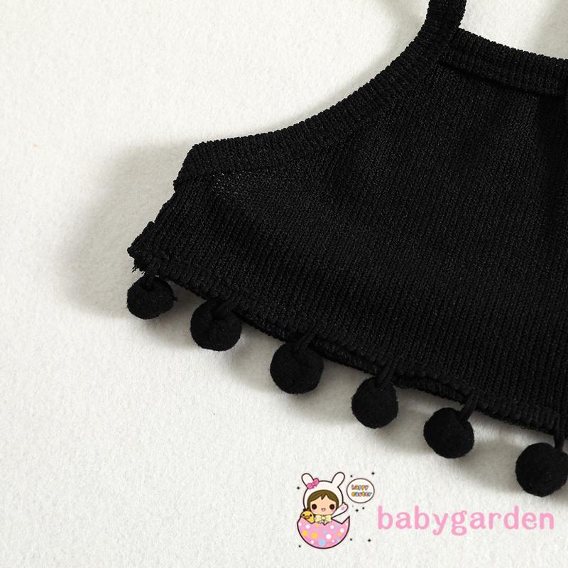 Set Đồ Mùa Hè 2 Món Gồm Áo Cổ Yếm Phối Ren + Quần Ống Loe Cho Bé Gái 3-24 Tháng Tuổi