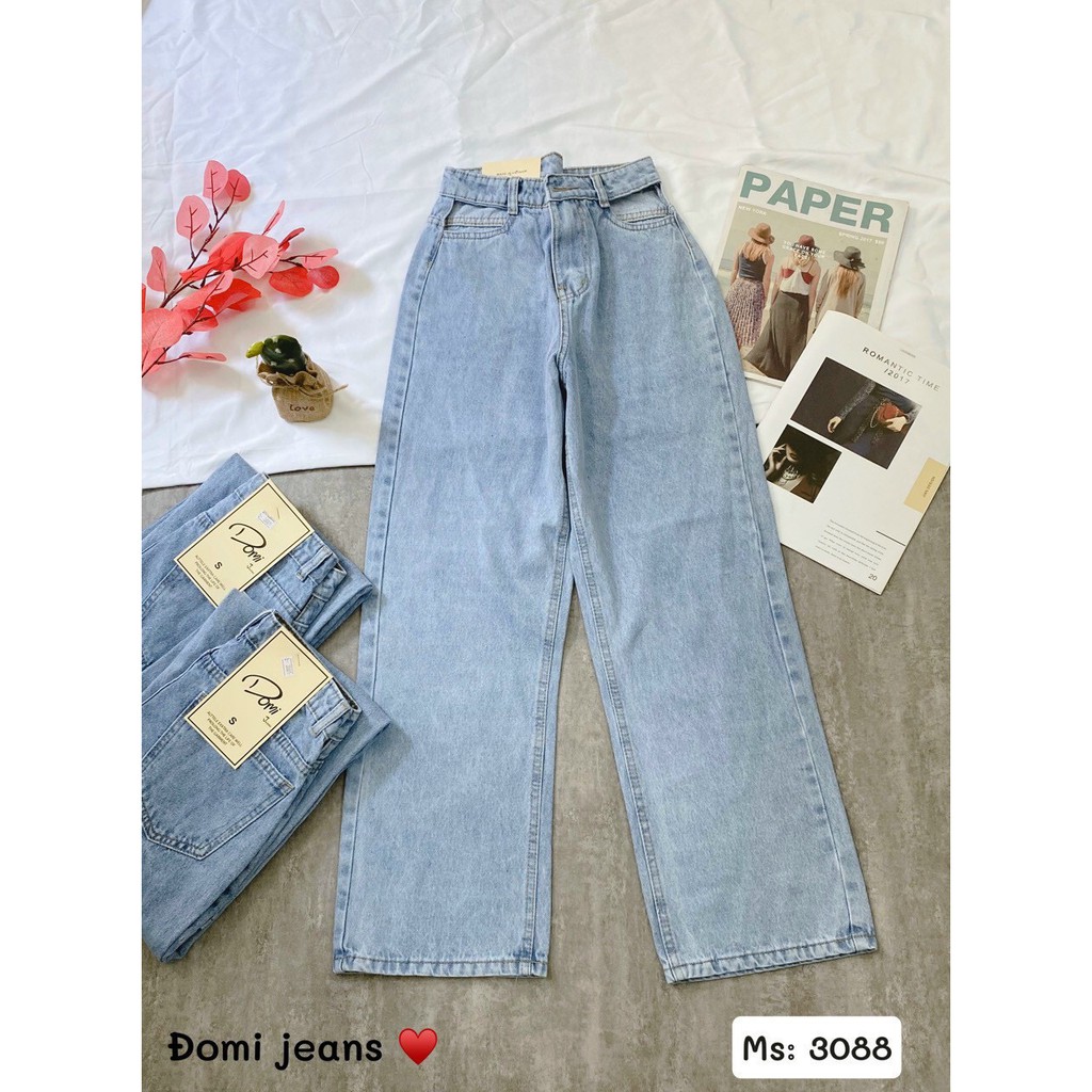 Quần Baggy Jean Nữ ✈️ FREESHIP ✈️Quần Baggy Jean Nữ Lưng Cao Khoét Kiểu Size SML Hàng VNXK 3088