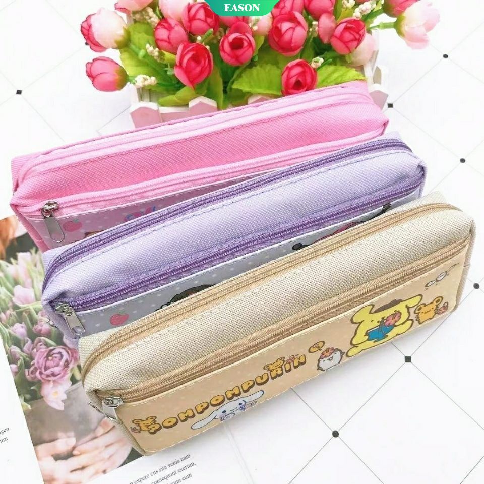 SANRIO Hộp Đựng Bút Chia Ngăn Họa Tiết Hoạt Hình Kuromi Dễ Thương Cho Bé