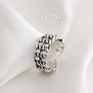 Nhẫn nữ hở bạc 925 Eleanor Accessories xích đôi bản lớn phụ kiện trang sức thời trang cá tính