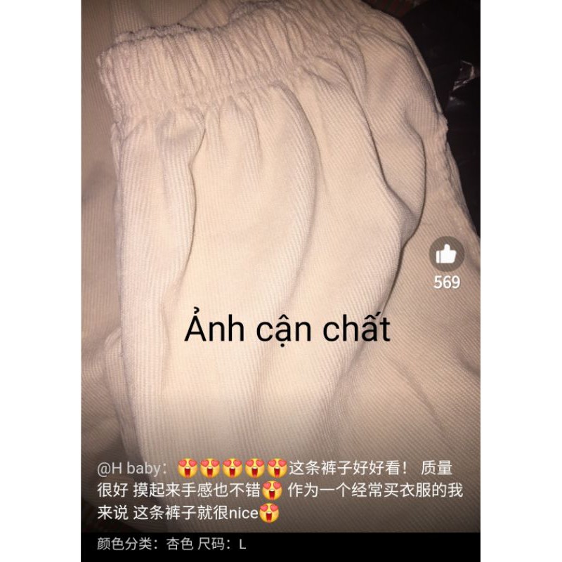 Quần baggy nhung tăm