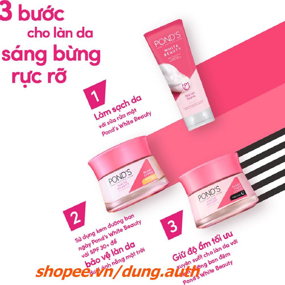 Kem dưỡng trắng da Ponds 50g hồng rạng rỡ ban ngày White Beauty