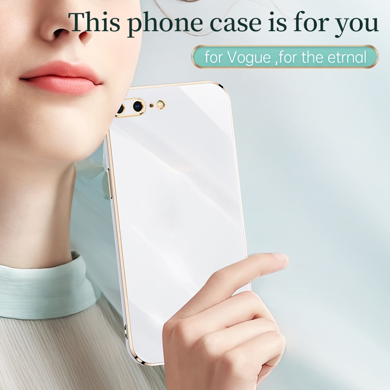 Ốp điện thoại silicone mềm cạnh vuông mạ điện siêu mỏng thích hợp cho iPhone 6 6s 7 8 Plus/ Huawei Ready