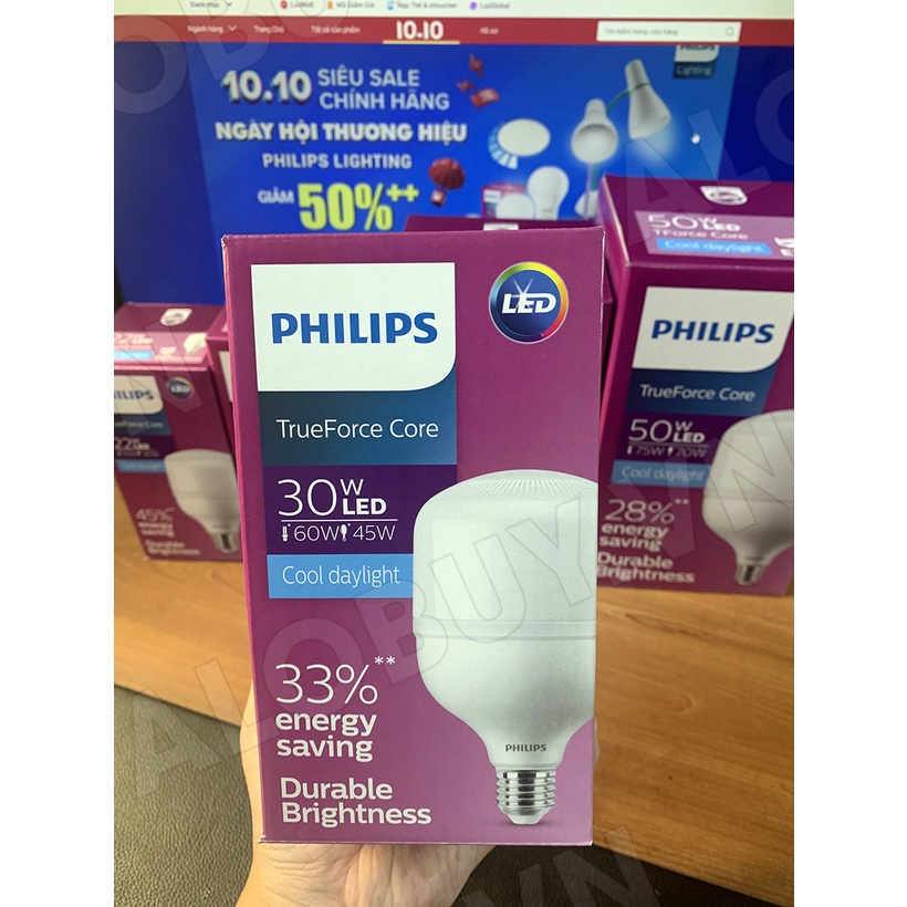 Bóng đèn Philips LED Trụ TForce core 30W HB E27- Ánh sáng trắng/ Ánh sáng vàng