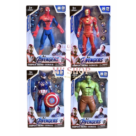 Mô Hình Siêu Anh Hùng Avengers 30cm✨Mã 9501 Iron Man - Spider Man - Thor - Hulk - Captain America - Batman