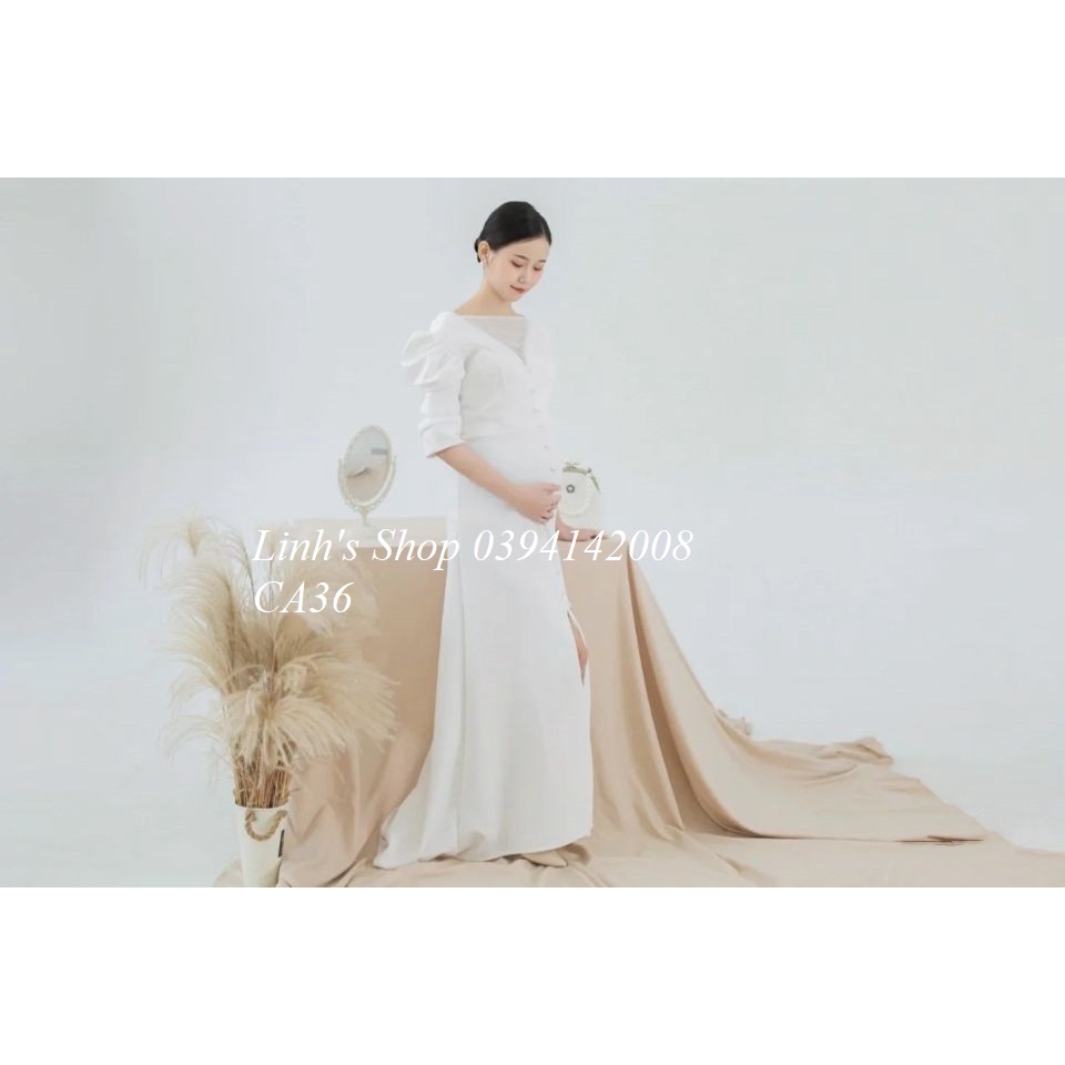 Đầm Bầu Váy Bầu Chụp Ảnh Nghệ Thuật Ôm Body Sang Chảnh CA36