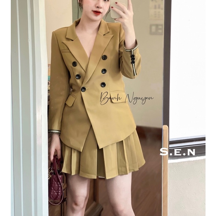 Set áo vest + chân váy