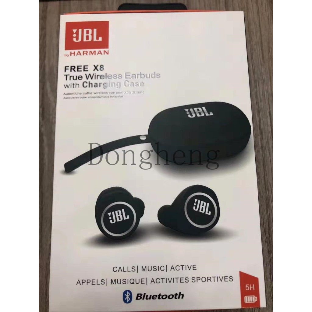 JBL FREE X8  True Wireless Earbuds with Charging Case Sound Bluetooth In-Ear Headphones / Headsets (Black/White)