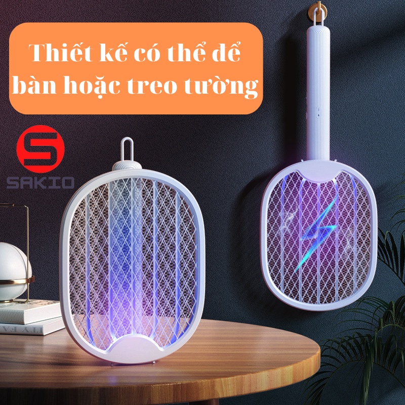 Vợt Muỗi kiêm Đèn Bắt Muỗi SAKIO Pin sạc 14500mah - BH 12 tháng - TABISO
