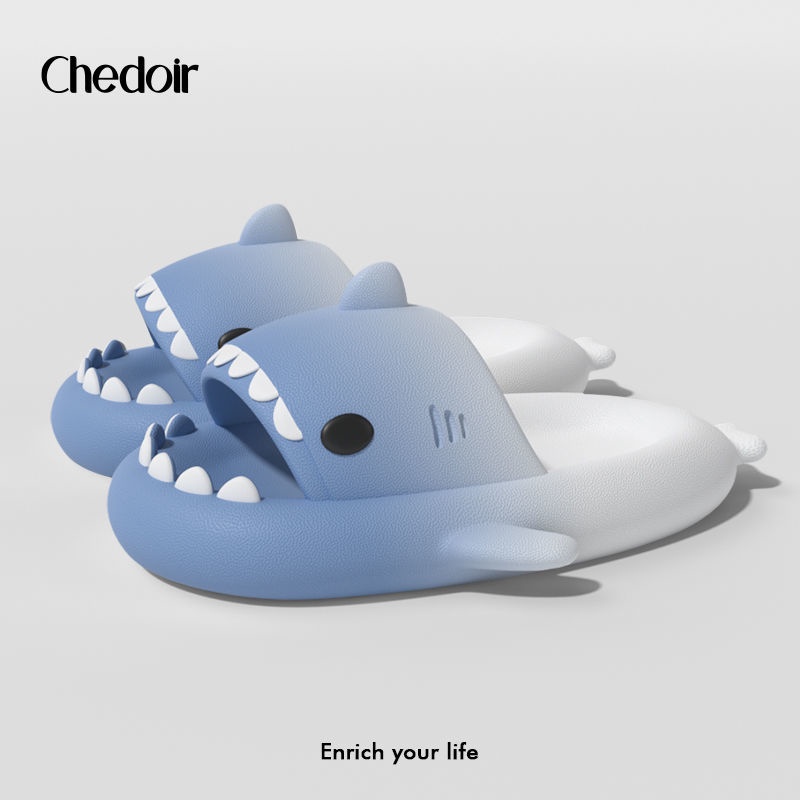 Dép Đi Trong Nhà / Ngoài Trời Hình Cá Mập Màu Gradient Dễ Thương Thời Trang Mùa Hè 2022 Cho Nam Và