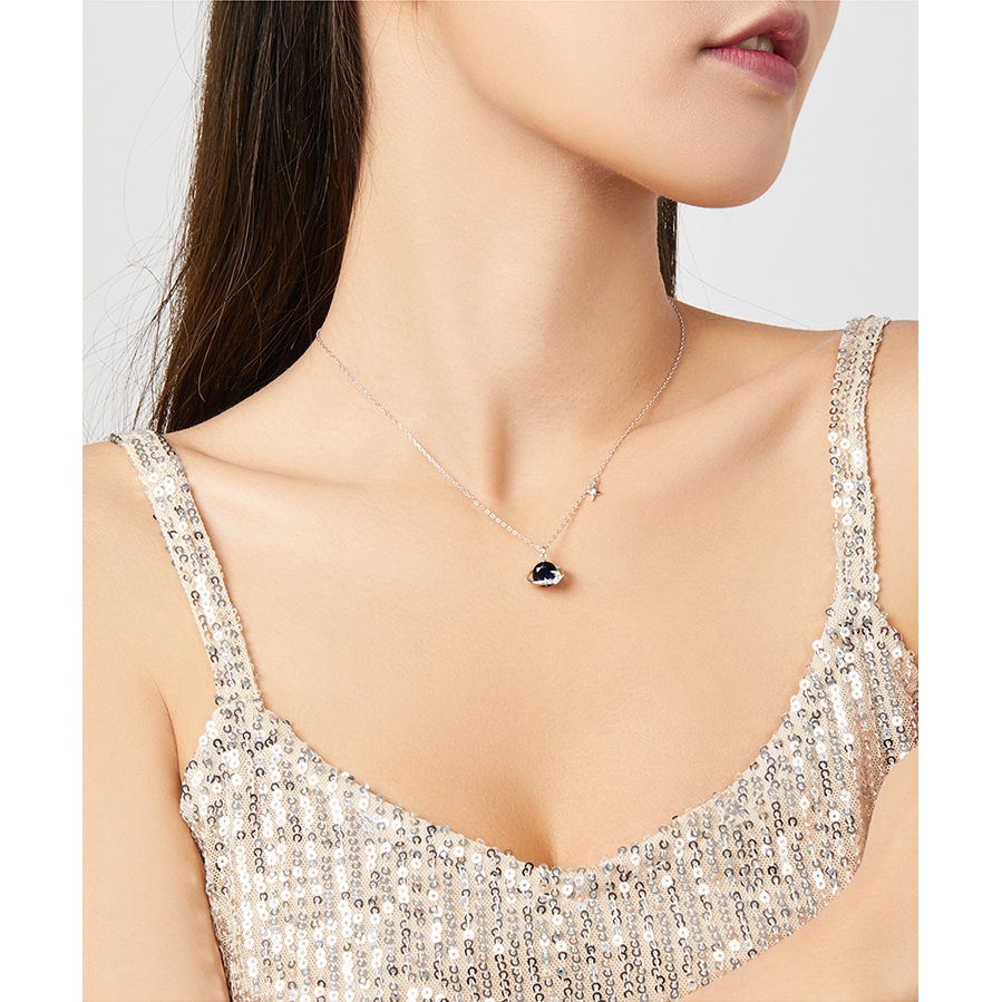 Vòng Cổ Nữ Bamoer BSN166 Phối Mặt Hình Hành Tinh Đính Đá Duyên Dáng Thời Trang