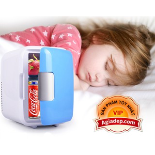 Tủ lạnh, tủ mát mini car oto xe hơi 4L Agiadep.com - 2 chiều nóng lạnh 8-65 độ C (Kèm dây dùng trong nhà) - Màu trắng