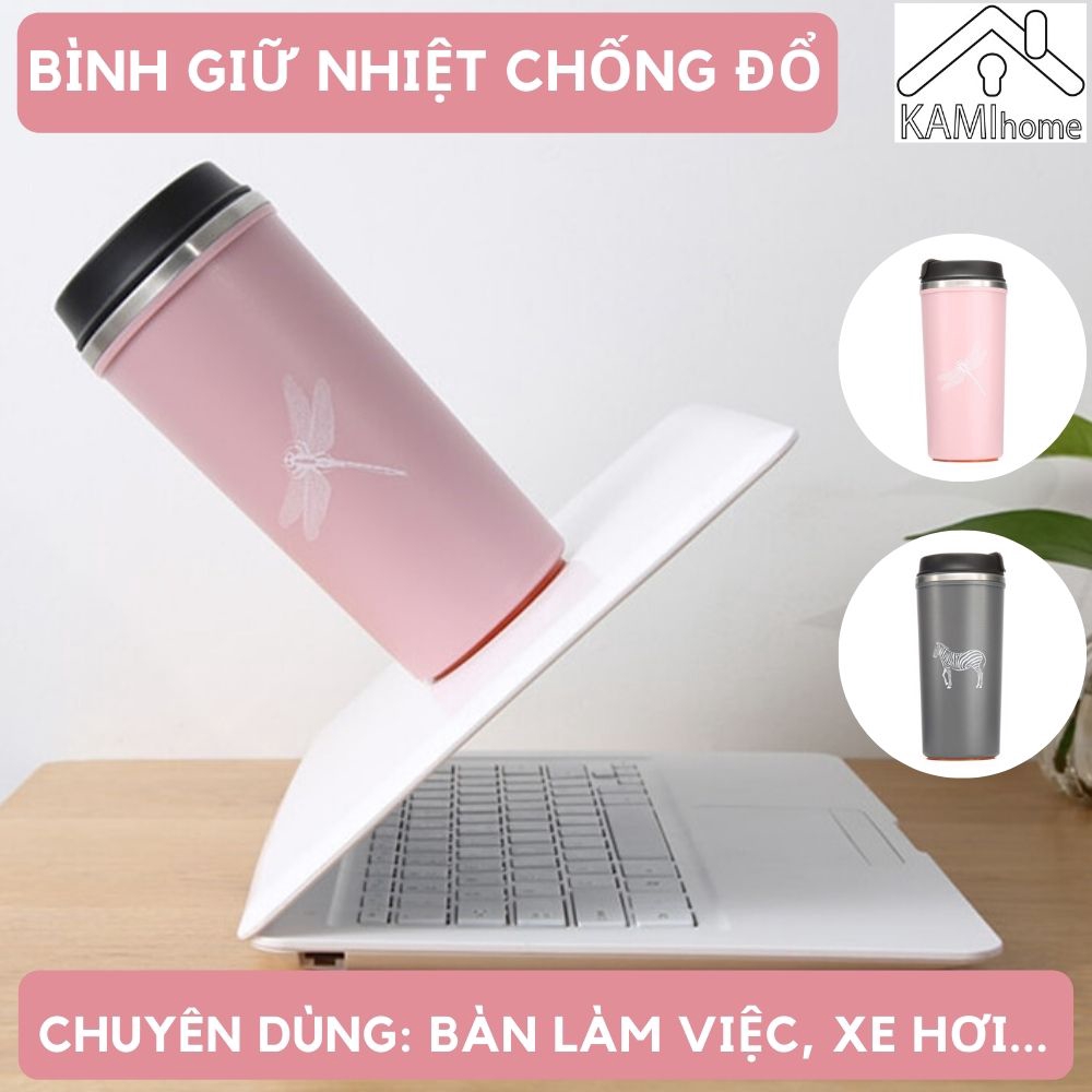 Ly giữ nhiệt ❤️Chống Đổ❤️ inox 3 lớp cách nhiệt 350ml cốc cà phê bình uống nước