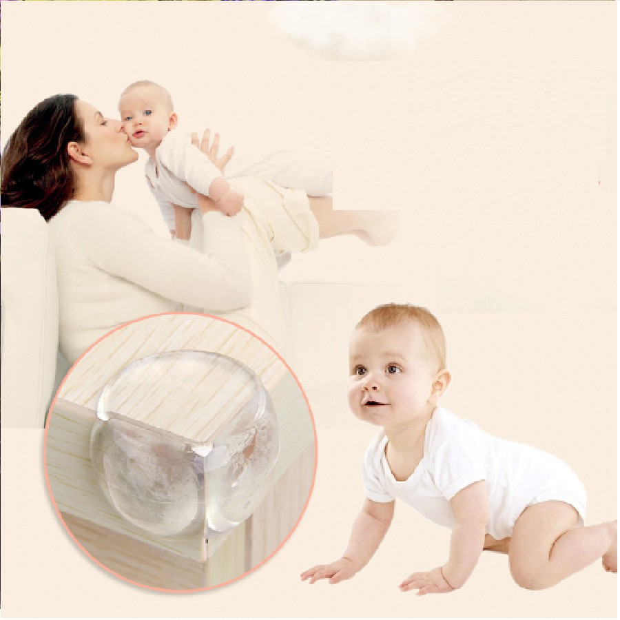 Set 4 Miếng Bịt Góc Bàn Bọc Góc Bàn Bo Tròn Bọc Cạnh Bàn Hình Vuông Kèm Băng Dính 3M 88258 Tổng Kho Sỉ Gia Dụng