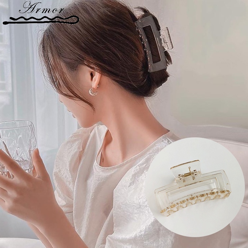 Kẹp Tóc Cỡ Lớn Bằng Acrylic Trong Suốt Đơn Giản Thời Trang Cho Nữ