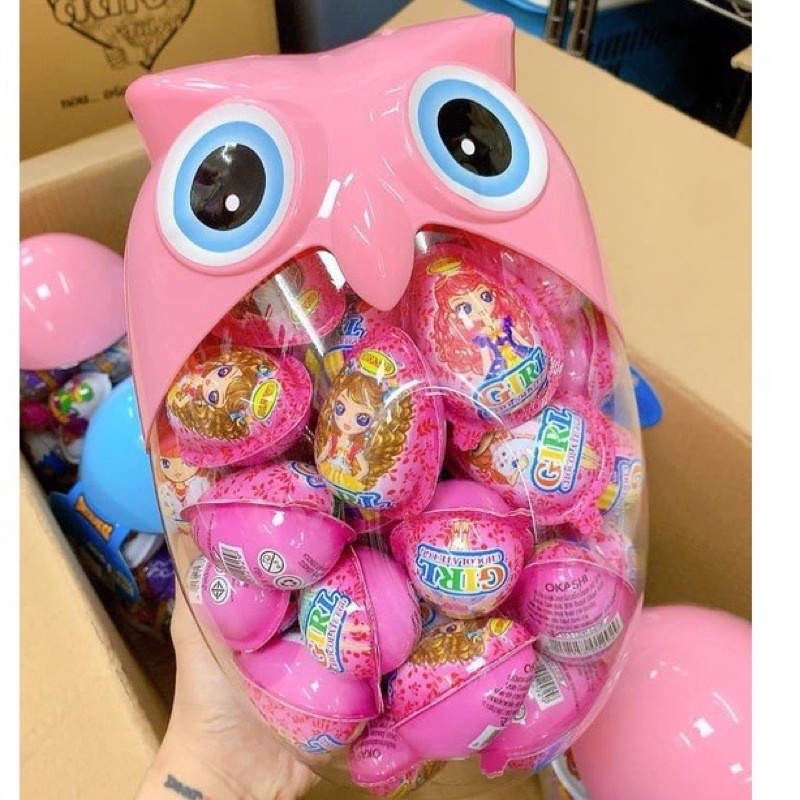 Trứng Đồ Chơi Socola Cú Thái Lan - Chocolate Eggs Surprise Toy For Kids - Hộp 60 quả