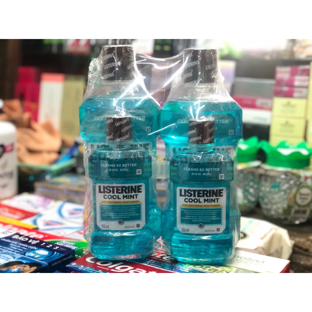 Combo 2 Chai Nước Xúc Miệng Listerine Thailand 750 & 250 Ml