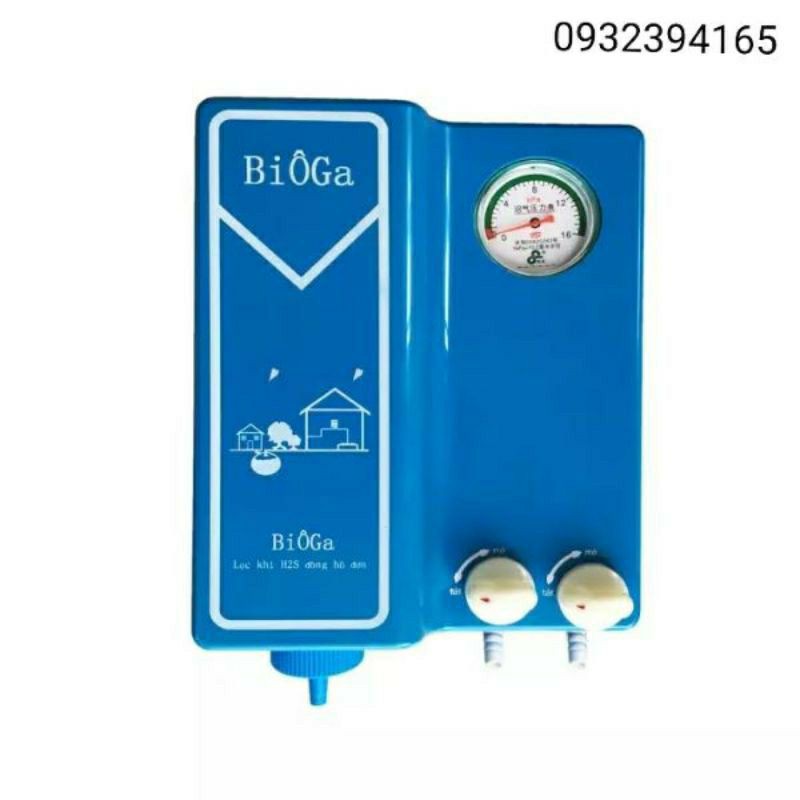Bếp ga đôi bioga Hùng Vương HV + lọc khí biogas có đồng hồ đo áp suất bể chứa