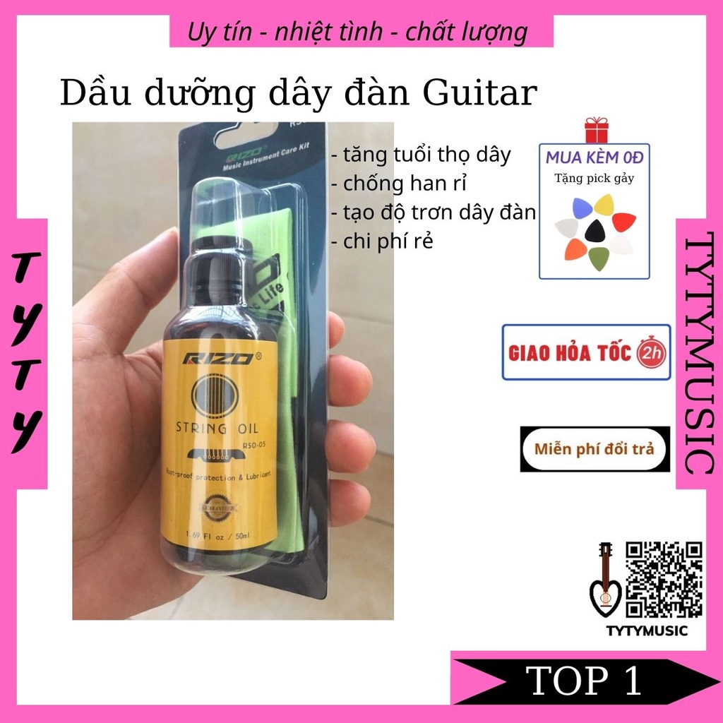 Dầu lau dây đàn Guitar Rizo cao cấp chống rỉ, tạo độ trơn cho dây  TYTYmusic