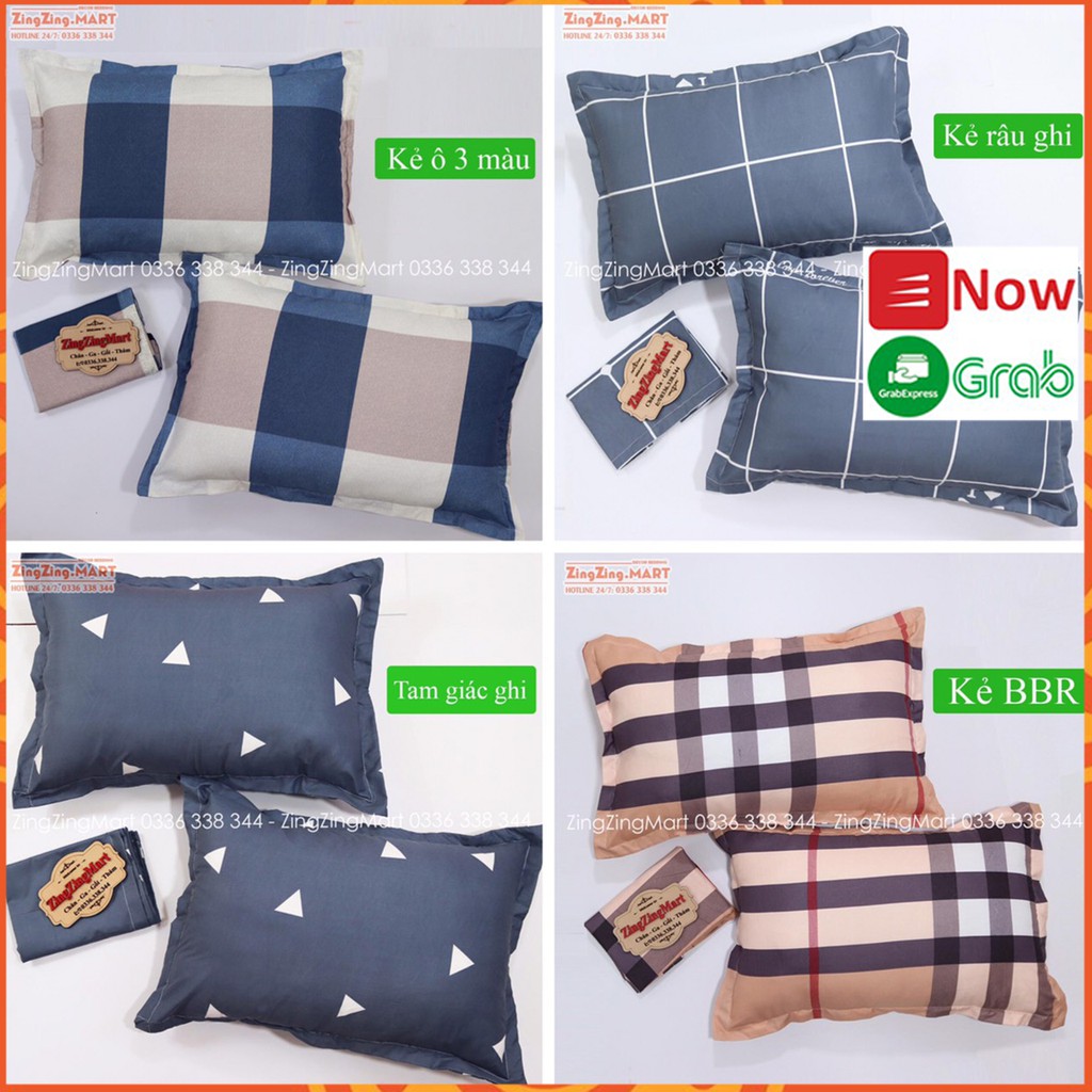 Vỏ Gối Nằm Poly Cotton Chất Dày Dặn - Có khóa kéo (Được chọn mẫu)