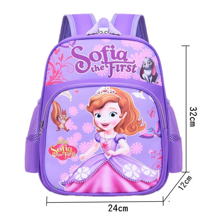 Cặp balo cho bé đi học mầm non, tiểu học size 32cm chất liệu vải dù chống thấm nước cao cấp với nhiều hình nhân vật