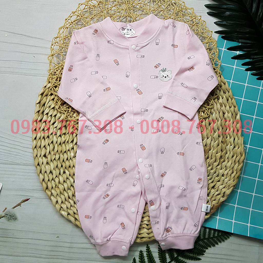 Body Dài Tay Nỉ Cotton Mềm Mại Cho Bé Cúc Cài Giữa (Ảnh Thật) Cho Mùa Thu Đông