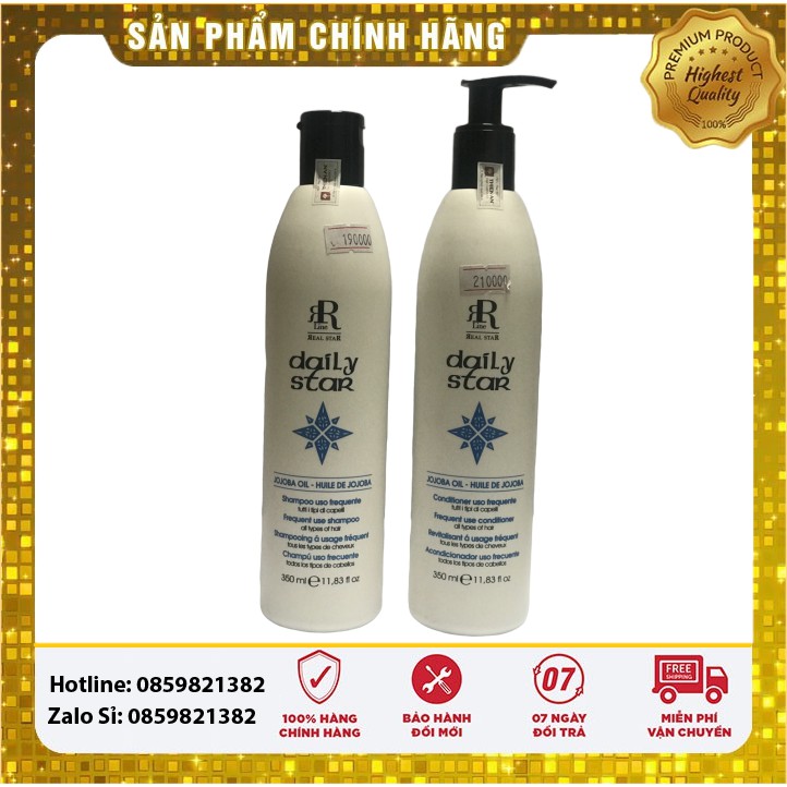 Bộ Dầu Gội Dầu Xả Dưỡng Ẩm Phục Hồi, Tăng Sức Sống RR Line Daily Star 350ml*2