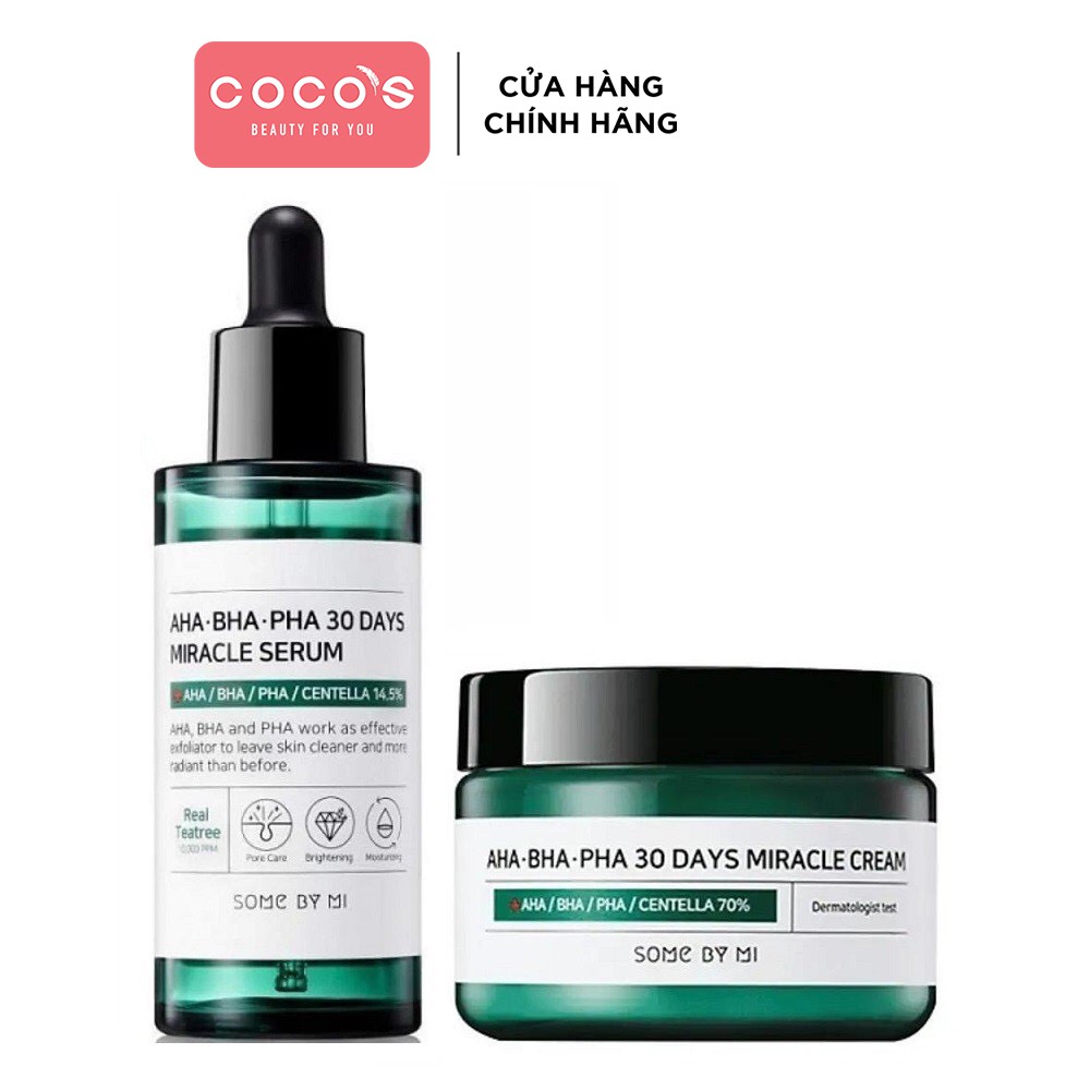 Combo 2 Sản Phẩm Some By Mi AHA-BHA-PHA 30 Days Miracle ( Serum + Cream)