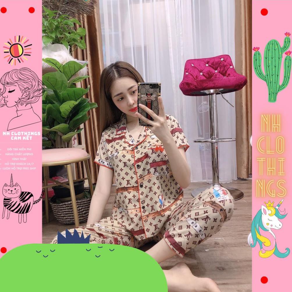 Đồ Ngủ Nữ, Đồ Bộ Pijama, Pijama Lụa, Bộ Đồ Ngủ Tay Ngắn Quần Dài Phối Nơ Túi Lụa Hàn Cao Cấp NH CLOTHINGS