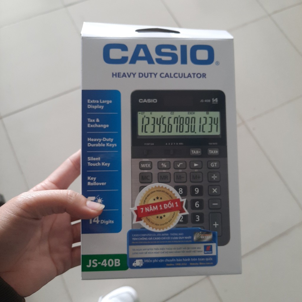 Máy tính Casio JS - 40B chính hãng - máy tính để bàn - 1 chiếc