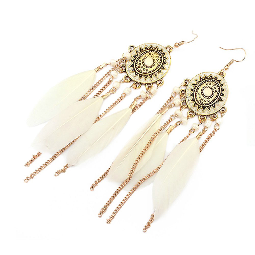 Đôi Khuyên Tai DàI PhốI Lông Vũ ThờI Trang Cho Nữ