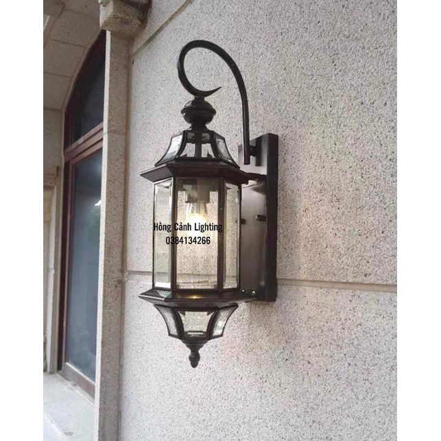 Đèn Tường Đồng - Đen - Kèm Bóng