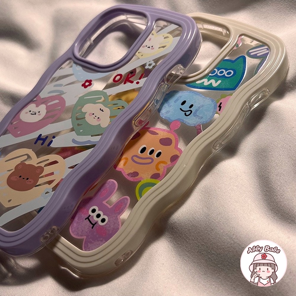 Ốp Điện Thoại TPU Mềm Mỏng Chống Sốc Hình Gấu Thỏ Graffiti 3D Cho Iphone 11 7Plus 13 12 11 Pro Max X XS 12 13 XR