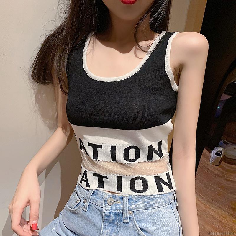 Áo Nữ Không Tay Phối Lưới Thời Trang Quyến Rũ