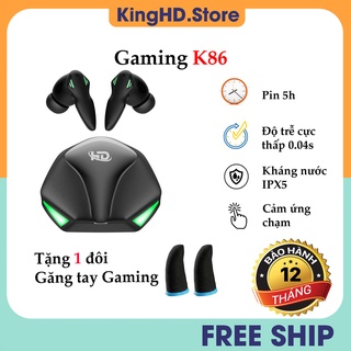 Tai Nghe Gaming Bluetooth K86, Tai Nghe Chơi Game Bluetooth 5.2 TWS - Chống Nước IPX5 - Có Míc - Độ Trễ Cực Thấp
