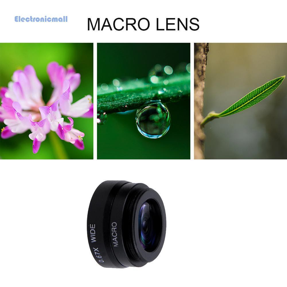 Óng kính macro + góc rộng + mắt cá 3 trong 1 cho điện thoại