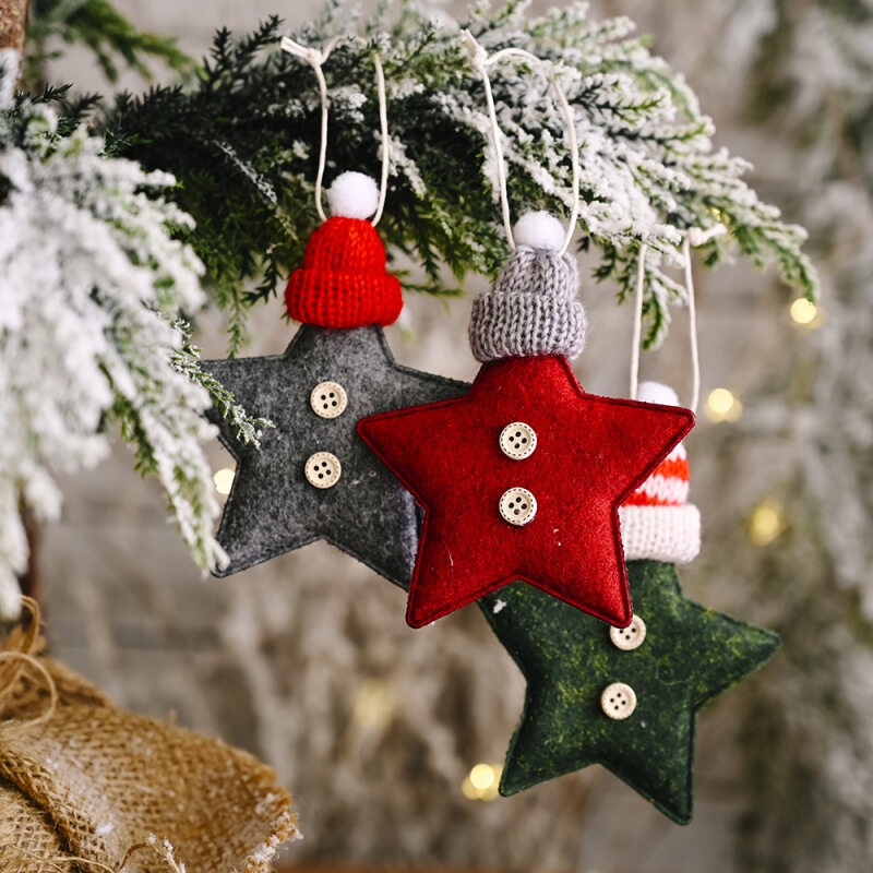 Mặt treo trang trí hình ngôi sao năm cánh dành cho cây thông noel Giáng Sinh