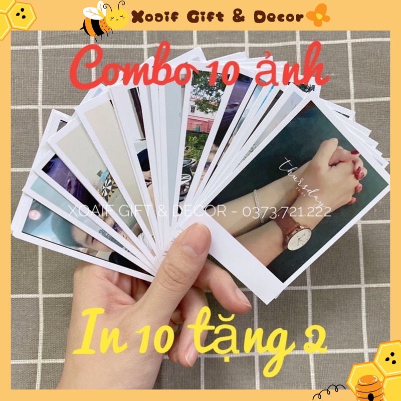 Combo 10 ảnh in theo yêu cầu, polaroid 6x9cm ép plastic ép lụa