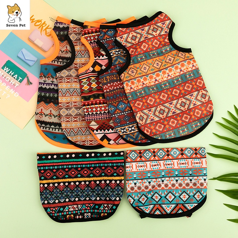 Áo Thun Thoáng Khí Họa Tiết Vintage Cho Thú Cưng
