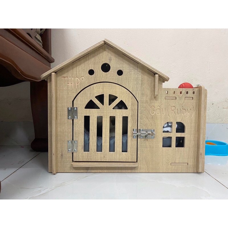 Nhà cho boss gỗ plywood cao cấp chống nước, chống ẩm mốc, rất cứng chắc chắn, size s <5kg