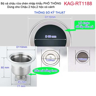 BỘ XẢ CHẬU CHÉN BÁT 2 HỐ KAG-RT1188