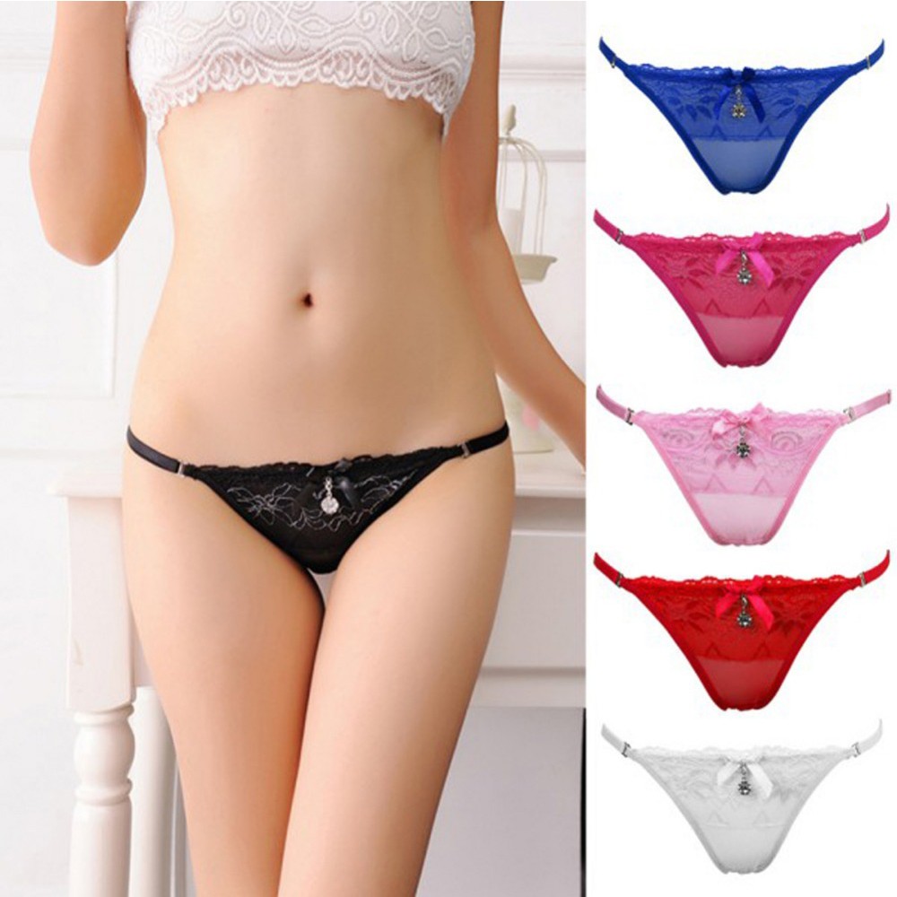 MXGOODS Hot Underwear Ladies Knickers Lingerie Women 6 Colors Lace Sexy G-string V-string Women/Multicolor