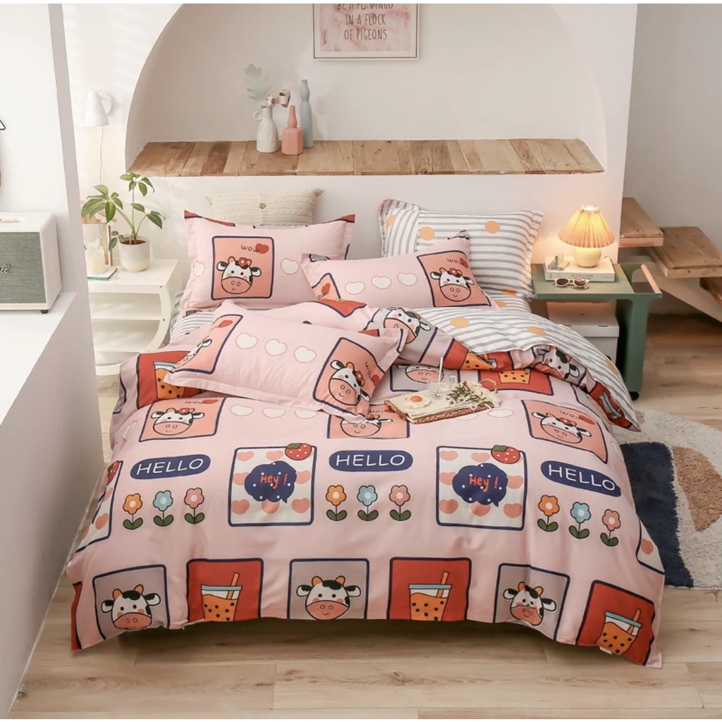 Bộ chăn ga gối cotton poly thoáng mát Emmibedding Store