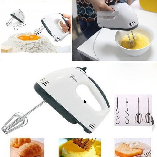 Máy Đánh Trứng Cầm Tay Đa Năng 7 Cấp Tốc Độ, Đánh Kem, Trộn bột, Trộn Các Loại Thực Phẩm, Vận Hành Mạnh Mẽ, Êm Ái