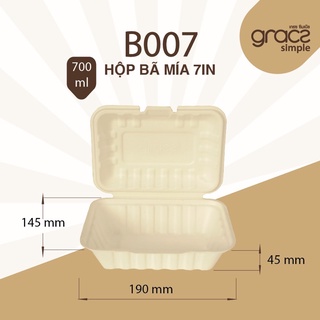 Lốc 50 cái hộp bã mía 700ml gracz