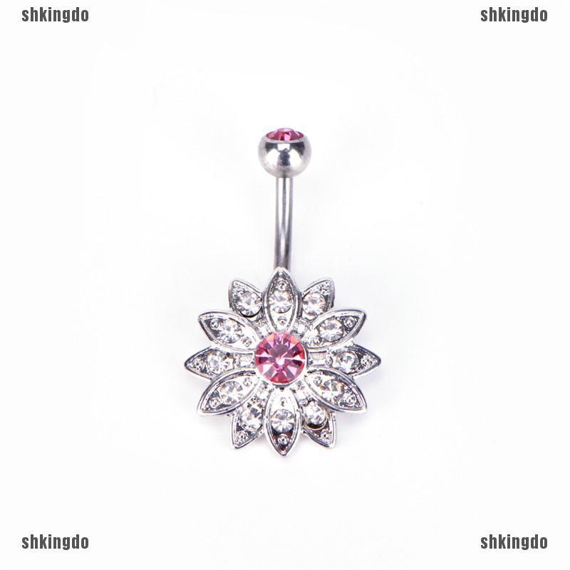 Khuyên cơ thể hình hoa đính pha lê thời trang