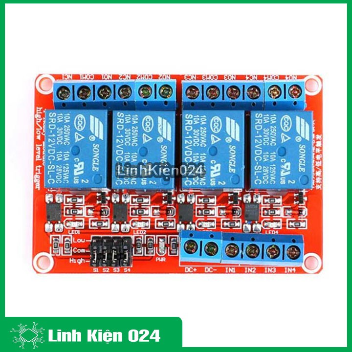 Module Relay 12VDC 4 Kênh H/L